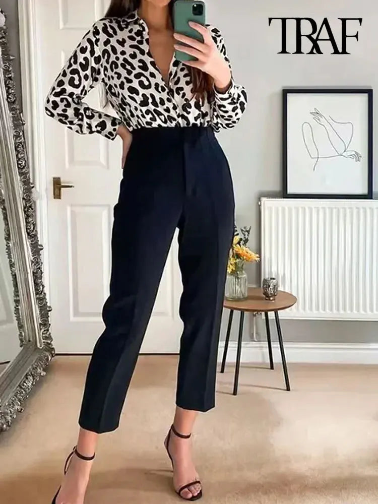 Camile Tailored Wide-Leg Trousers