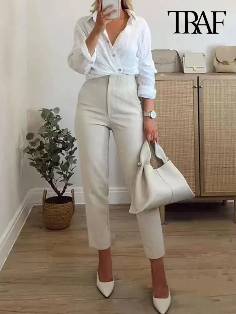 Camile Tailored Wide-Leg Trousers