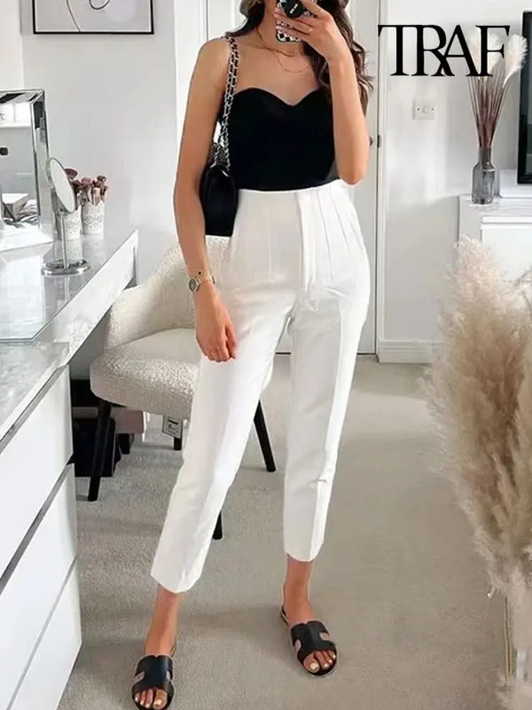 Camile Tailored Wide-Leg Trousers